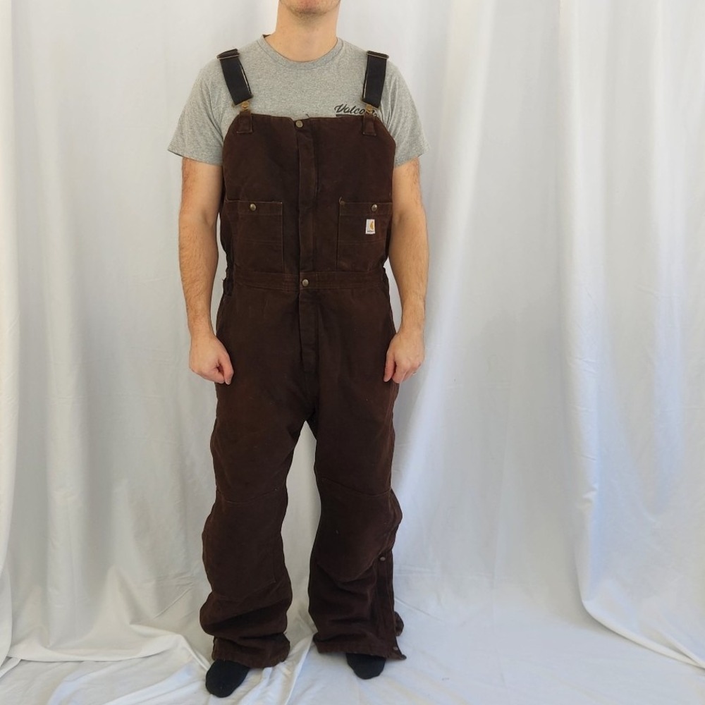 Brown Carhartt Double Knee Bibs